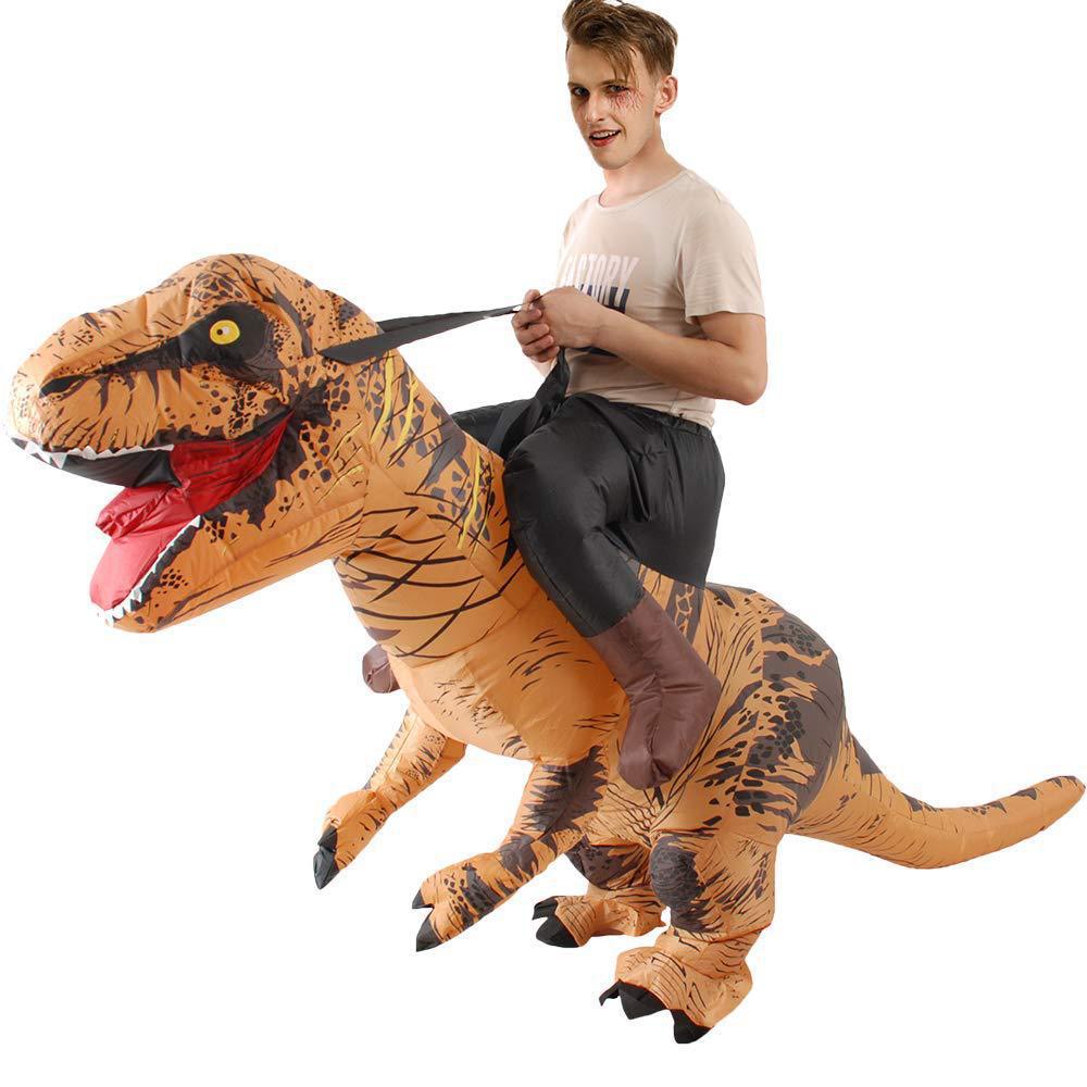 Inflatable Dinosaur Costume Adult - الكبار مضحك ركوب البني ديناصور الفترة