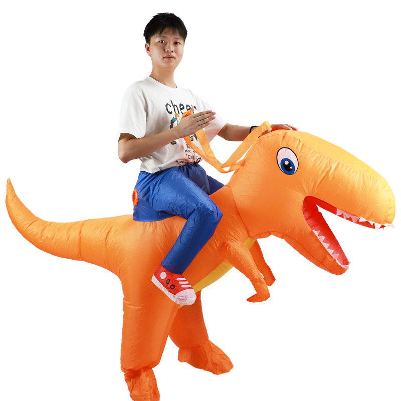 AdultHot الاطفال الأخضر ديناصو - مراجعة Inflatable Dinosaur Costume Adult وسعره