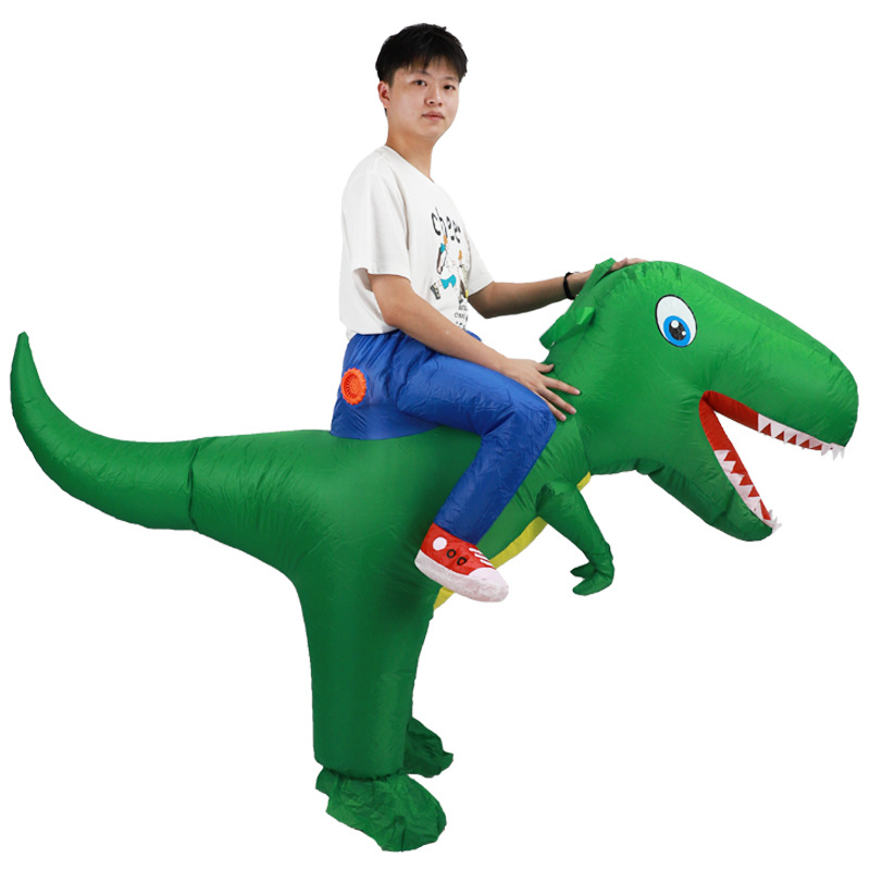 AdultHot الاطفال الأخضر ديناصو - مراجعة Inflatable Dinosaur Costume Adult وسعره