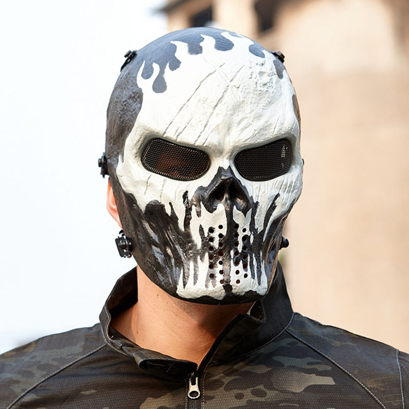 قناع جمجمة محارب للرجال، إكسسو - مراجعة Led Purge Mask Halloween وسعره
