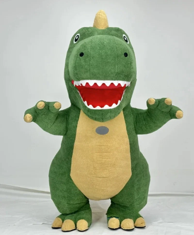 زي تنكري على شكل ديناصور أخضر  - مراجعة Inflatable Dinosaur Costume Adult وسعره